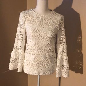 Ladies white lace shirt